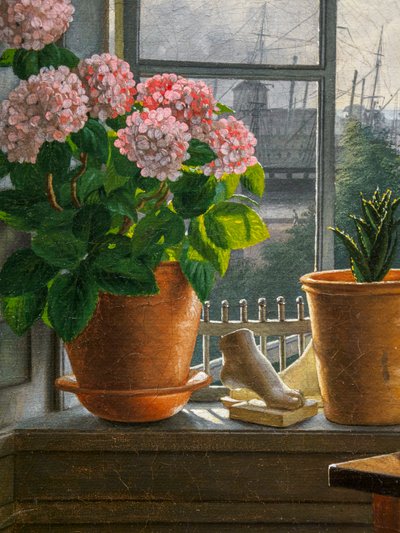 Pohled z okna umělce, detail od Martinus Rorbye