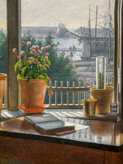 Pohled z okna umělce, detail od Martinus Rorbye