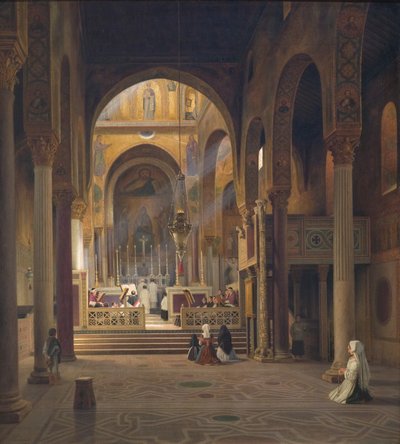 Interiér Capella Palatina v Palermu, Itálie od Martinus Rørbye