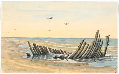 Vrak na pláži Nordstranden se potopil 9. května 1832 od Martinus Rørbye