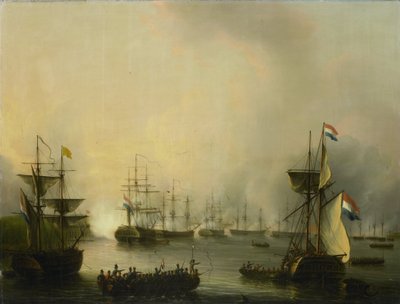 Bombardování Palembangu, Sumatra, 24. června 1821 od Martinus Schouman