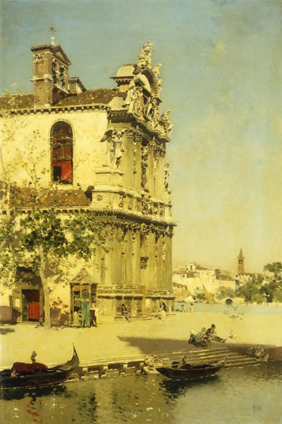 Pohled na Benátky, od Martín Rico y Ortega