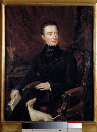 Portrét francouzského básníka Alphonse de Lamartine (1790-1869) Obraz Marianne Lamartine (19. století). Paříž. Muzeum romantického života od Mary Ann Elisa Lamartine