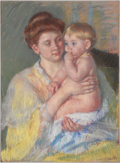 Dítě John s ukazováčkem v ústech od Mary Cassatt
