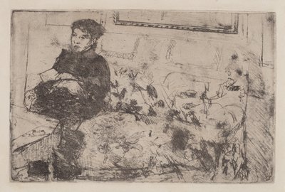 Interiér: Na pohovce od Mary Cassatt