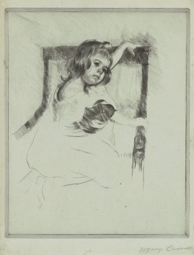 Klečící v křesle od Mary Cassatt