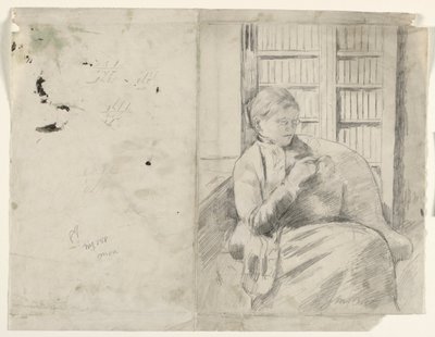 Pletení v knihovně recto, c. 1881. od Mary Cassatt