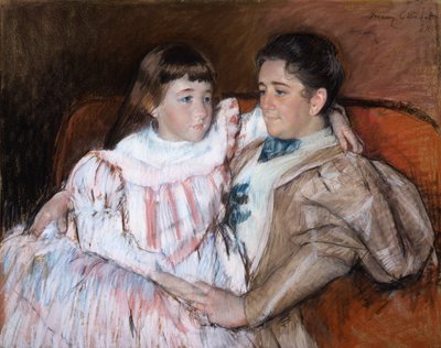 Louisine Havemeyer a její dcera Electra, 1895 (pastel na papíře) od Mary Cassatt
