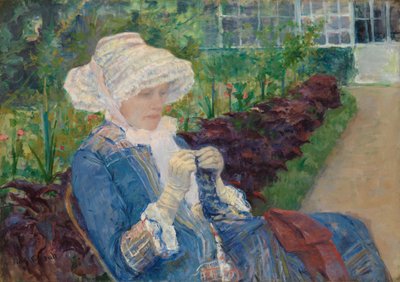 Lydia háčkování v zahradě u Marly, 1880 od Mary Cassatt