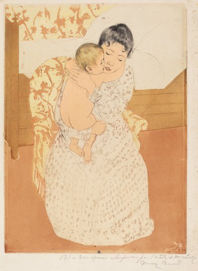 Mateřské pohlazení, 1890-1891. od Mary Cassatt