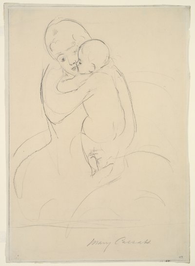 Mateřské pohlazení, 1921 od Mary Cassatt