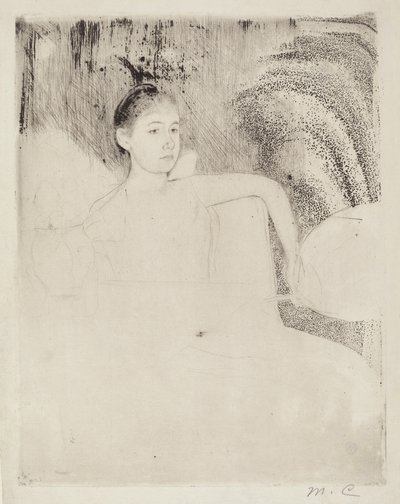 Mimi drží japonský vějíř, c. 1889. od Mary Cassatt