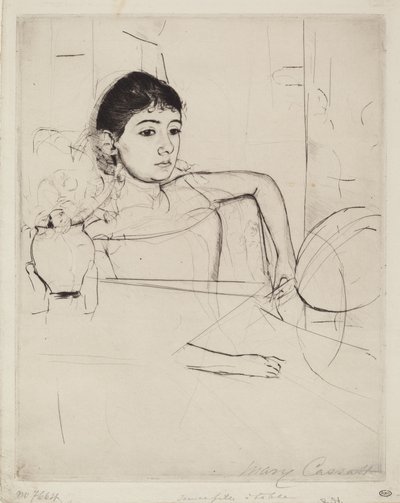 Mimi jako brunetka, c. 1889. od Mary Cassatt