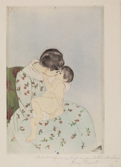 Matčin polibek, 1890-1891. od Mary Cassatt
