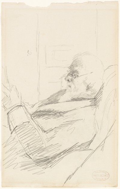 Umělcův otec Čtení od Mary Cassatt