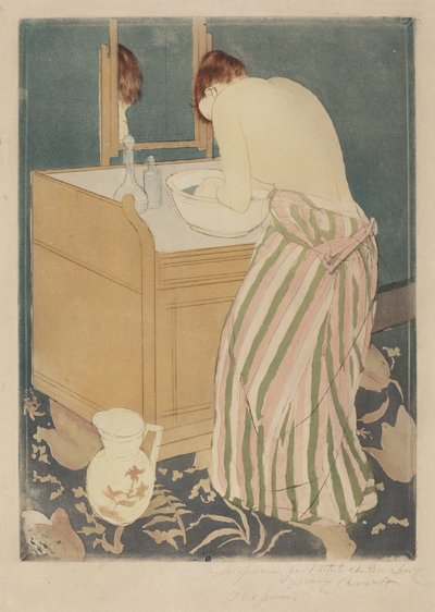 Žena koupání od Mary Cassatt