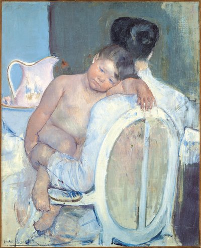 Žena sedící s dítětem v náručí od Mary Cassatt