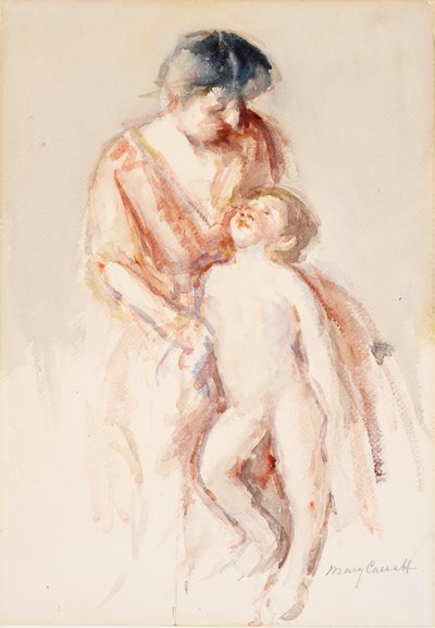 Žena s nahým chlapcem po její levici od Mary Cassatt