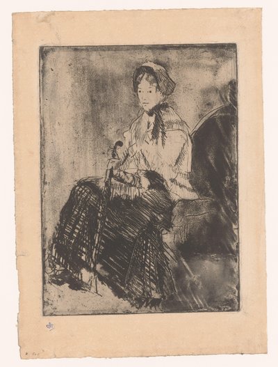 Sedící žena s deštníkem Deštník od Mary Cassatt