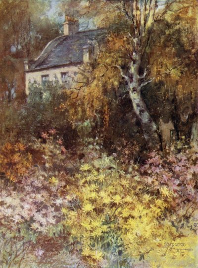 Skotské zahrady: Raedenův dům (barevné lito) od Mary Georgina Wade Wilson