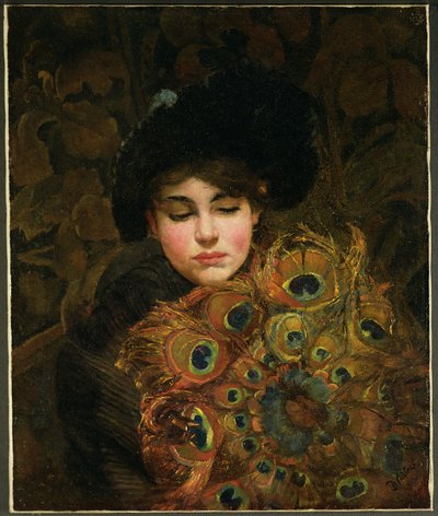 Vějíř s pávem od Mary Henrietta Curtois