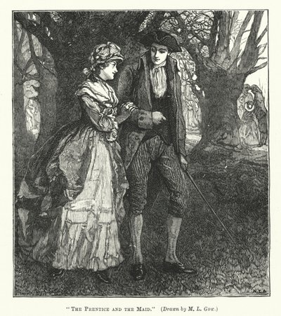 The Prentice and the Maid (rytina) od Mary L. Gow