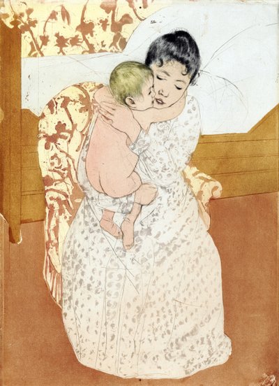 Mateřské pohlazení 1891; Mary Cassatt od Mary Stevenson Cassatt