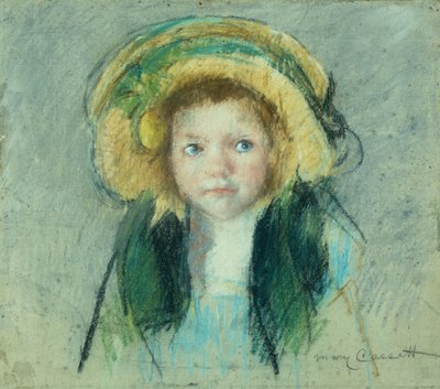 Portrét mladé dívky v klobouku (pastel) od Mary Stevenson Cassatt