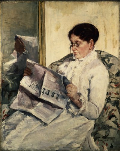 Čtení Le Figaro, 1878 od Mary Cassatt