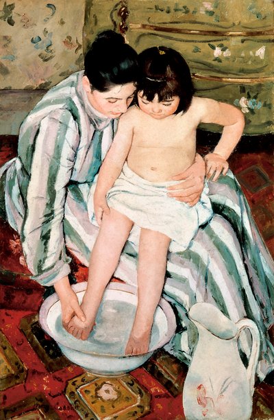 Dětská koupel. Obraz Mary Stevenson Cassatt (1845-1926) od Mary Stevenson Cassatt