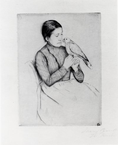 Papoušek od Mary Stevenson Cassatt