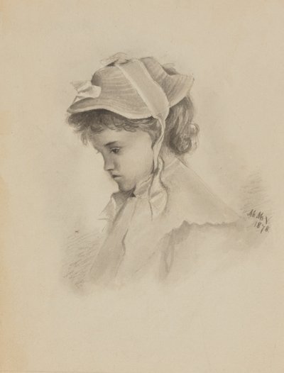Bez názvu Hlava dítěte dívá se dolů, 1878. od Mary Vaux Walcott