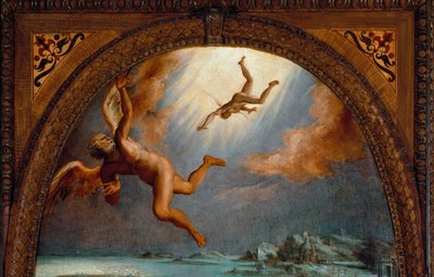 Ikarův pád, detail (Malba od Maso da San Friano