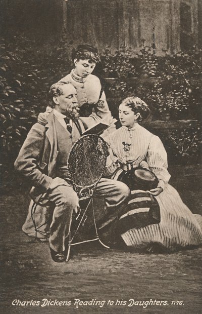 „Charles Dickens čte svým dcerám“, 1865 od Mason and Co.