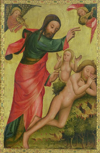 Stvoření Evy, deska z Grabowerova oltáře, hlavního oltáře svatého Petra v Hamburku (viz také 153621) od Master Bertram of Minden