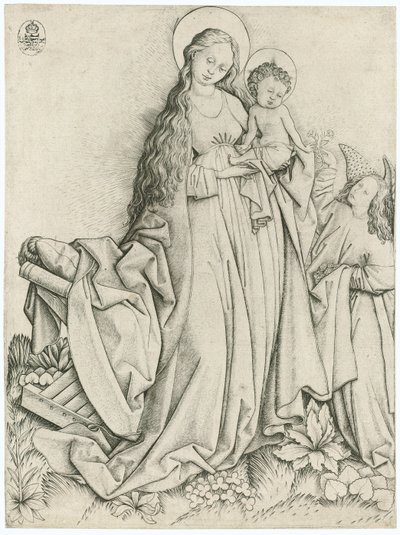Madonna s andělem rozdávajícím růže od Master E. S.