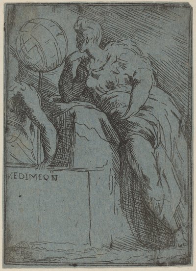 Endymion od Master F.P. after Parmigianino
