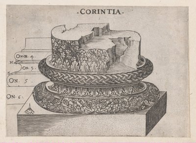 Zrcadlo římské velkoleposti: korintská základna, ca. 1537, ca. 1537 od Master GA