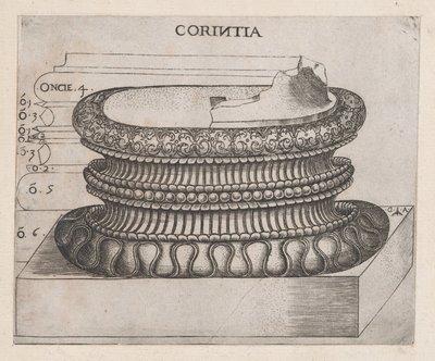 Zrcadlo římské velkoleposti: korintská základna, ca. 1537, ca. 1537 od Master GA