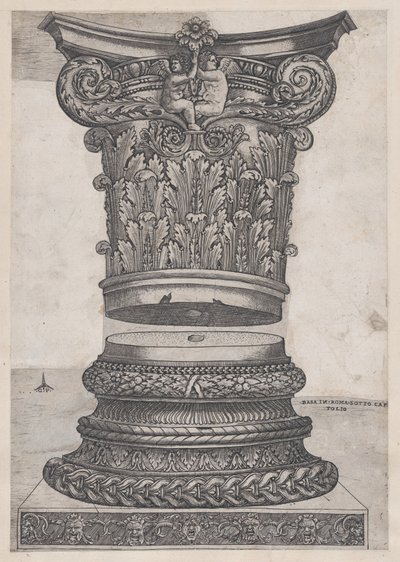 Zrcadlo římské velkoleposti: Zdobený kapitál a základna, ca. 1537, ca. 1537 od Master GA