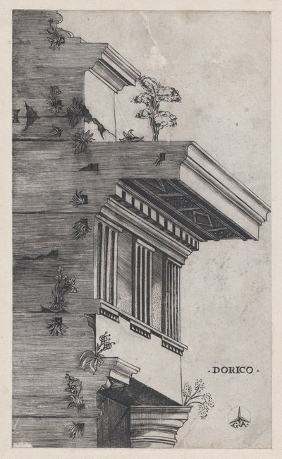 Římské zrcadlo velkoleposti: dórský řád, ca. 1537, ca. 1537 od Master GA