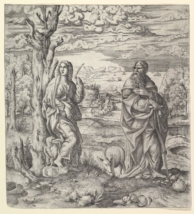 Saint John and Anthony in a Landscape, ca. 1544-45. od Master IQV
