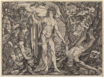 Apollo a Marsyas od Master MF
