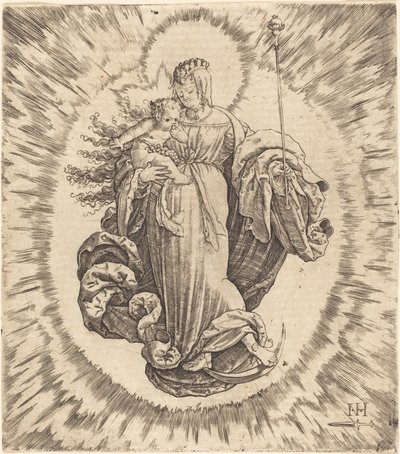 Madonna na půlměsíci od Master N.H. with the Dagger