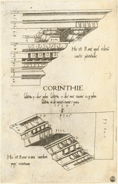 Entablatures ze Santa Pudenziana a Arch of Camigliano, Řím od Master PS