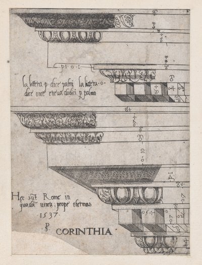 Zrcadlo římské velkoleposti: Korintské kladí, 1537., 1537 od Master PS
