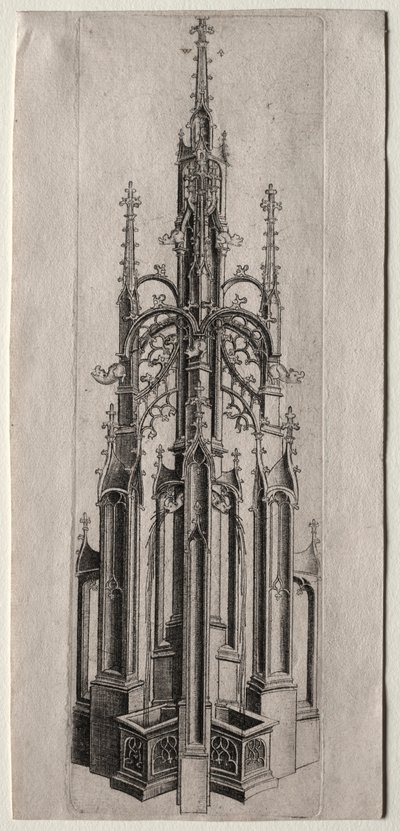 Návrh gotické fontány, c. 1470. od Master W with the Key