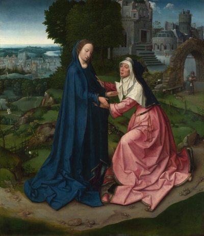Navštívení Panny Marie u svaté Alžběty. Panel z oltářního obrazu, cca 1515 od Master of 1518