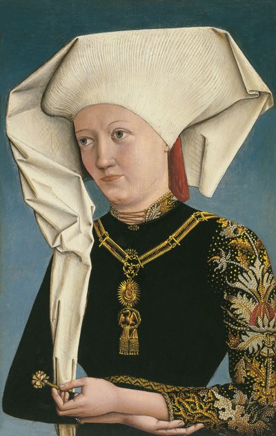 Portrét dámy nosící labutí řád od Master of Ansbach