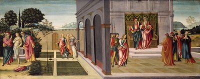 Susanna a starší v zahradě a soud se Susannou před staršími, kolem roku 1500 od Master of Apollo and Daphne